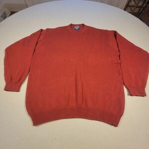Pendleton Sweater Men's Large Rust Red 100%‎ Cotton Crewneck Heritage Americana